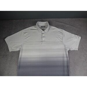 Boeing Mens XL Polo Shirt Grey Ombre Gradient Short Sleeve Aviation Logo Top
